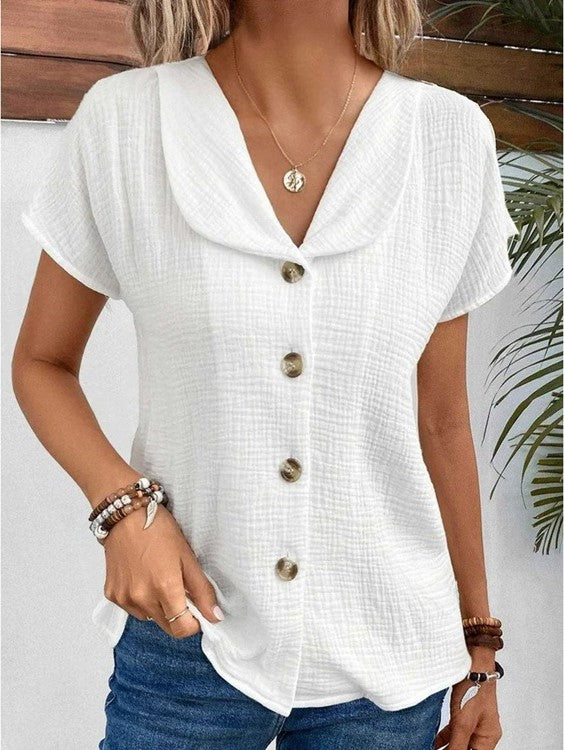 Ellen - Top with collar and buttons