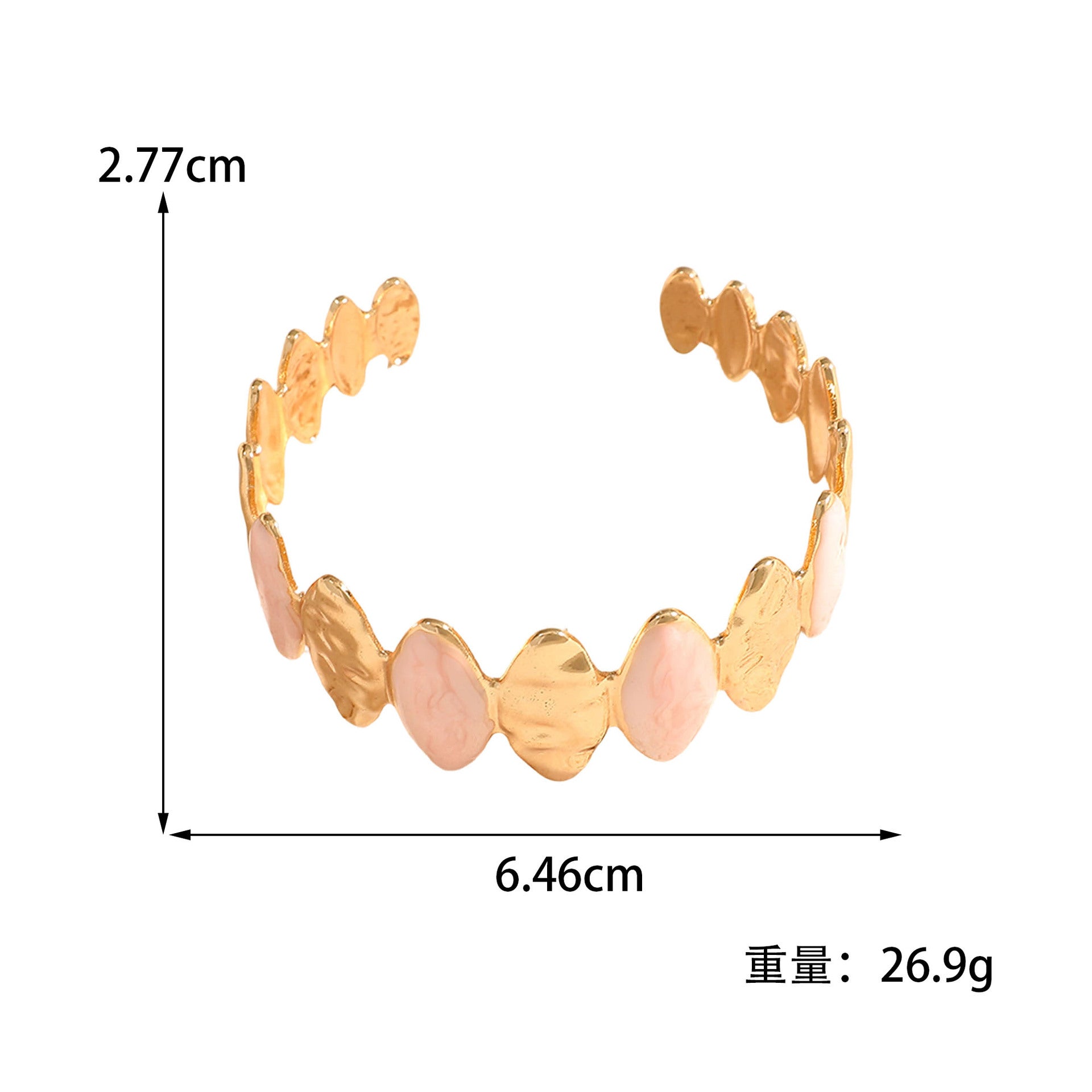 Ladies Open Bangle made of noble metal with elegant motif Fashion Glam