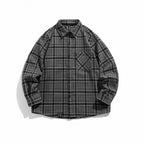 Unisex Boxy Flannel Overshirt with Chest Pocket Fashion Glam