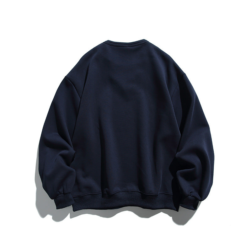 Unisex Oversize Sweatshirt with Layered Collar, Soft Fleece and Statement Print Fashion Glam
