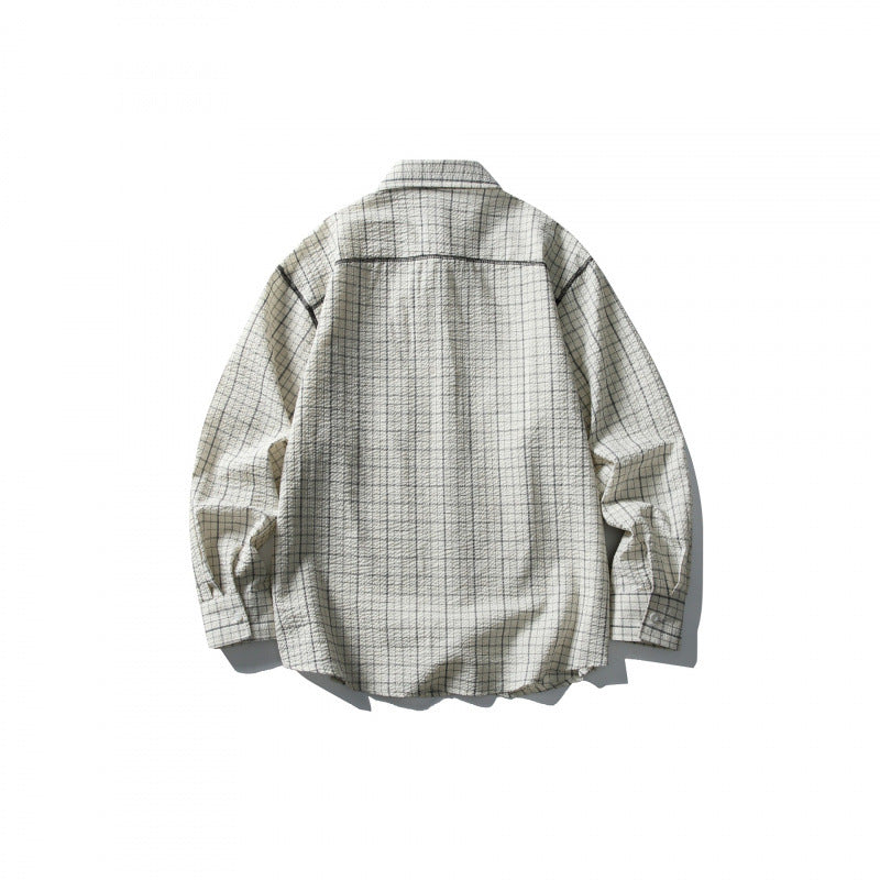 Unisex Oversized Shirt Jacket in Checkered Design with Chest Pocket Fashion Glam