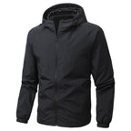 Men's Lightweight Windproof Hooded Outdoor Jacket with Full Zipper and Elastic Cuffs Fashion Glam