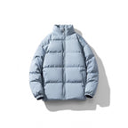 Unisex Lightweight Padded Down Look Puffer Jacket with Stand Collar and Two-Way Zipper Fashion Glam
