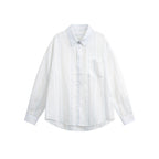 Unisex Lightweight Oversized Shirt made of Structured Blend with Chest Pocket and Rounded Hem Fashion Glam