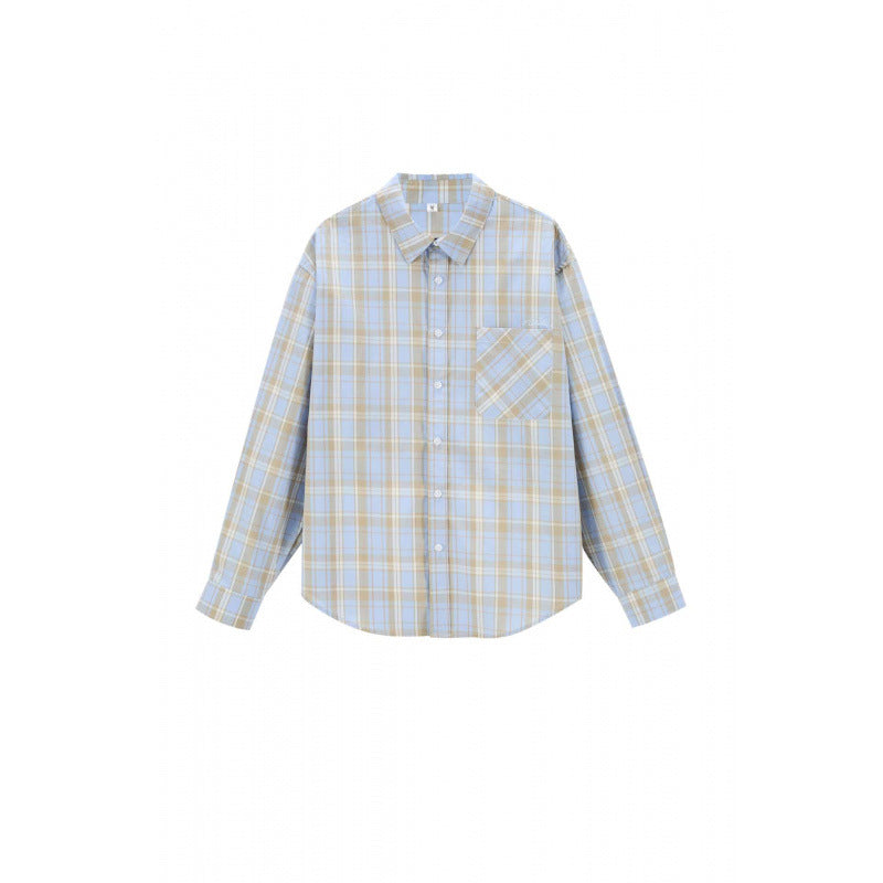 Unisex Boxy-check overshirt with shirt collar and applied chest pocket Fashion Glam