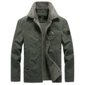 Men's Robust Canvas Field Jacket with Teddy Lining, Stand Collar and Utility Pockets Fashion Glam