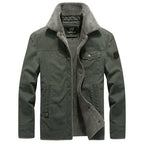 Men's Robust Canvas Field Jacket with Teddy Lining, Stand Collar and Utility Pockets Fashion Glam