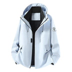 Men's Technical Softshell Hooded Jacket with concealed front zipper and multifunction pockets Fashion Glam