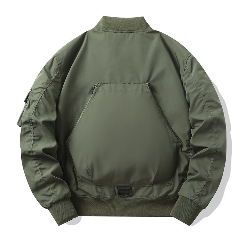 Men's Multi-Pocket Tactical Bomber with Modular Exterior Pockets and D-Ring Details Fashion Glam