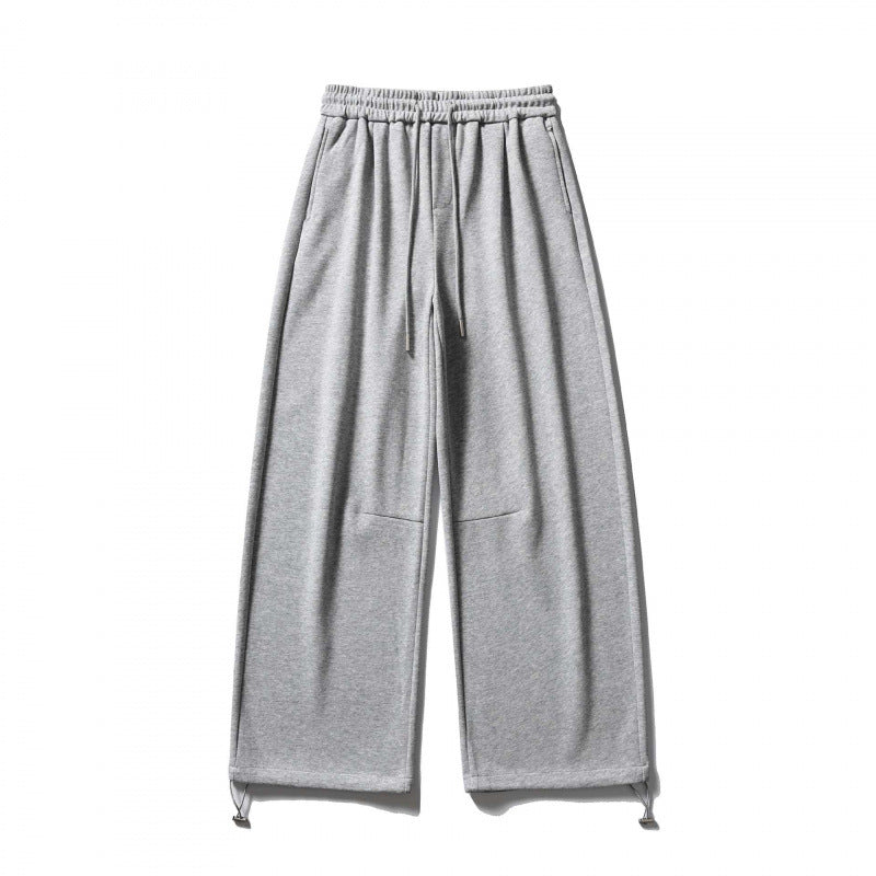 Unisex Wide Sweatpants with drawstring waistband, cord drawstring, and adjustable leg straps Fashion Glam