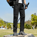 Men's Technical Trekking Pants with Stretch Water-Repellent Surface and Cargo Pockets Fashion Glam