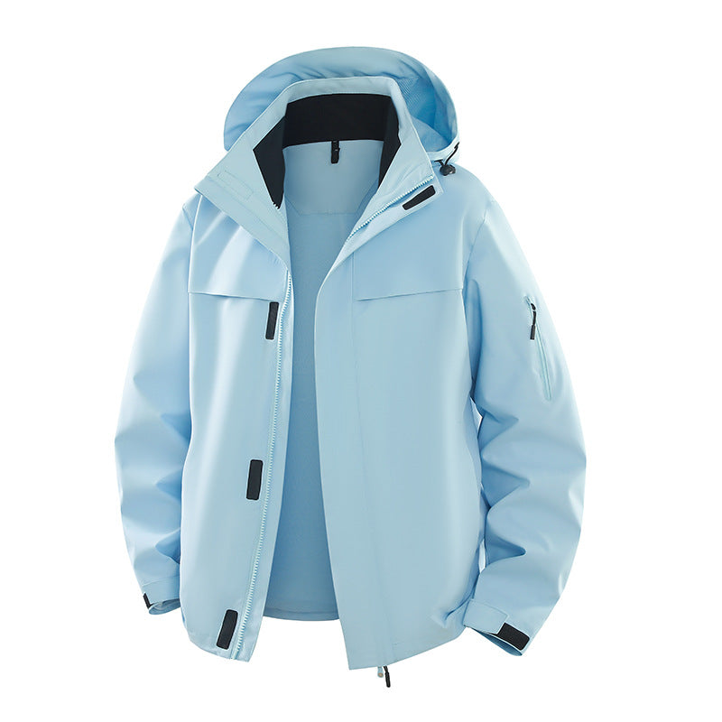 Men's Urban Softshell Outdoor Jacket with Hood, Concealed Zipper and Multiple Pockets Fashion Glam