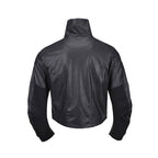 Men's short jacket in leather look with high stand-up collar, two diagonal chest zippers and vintage metal details Fashion Glam
