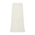 Women Two-Piece Crocheted Knit Set with V-Neck and Midi Skirt Fashion Glam