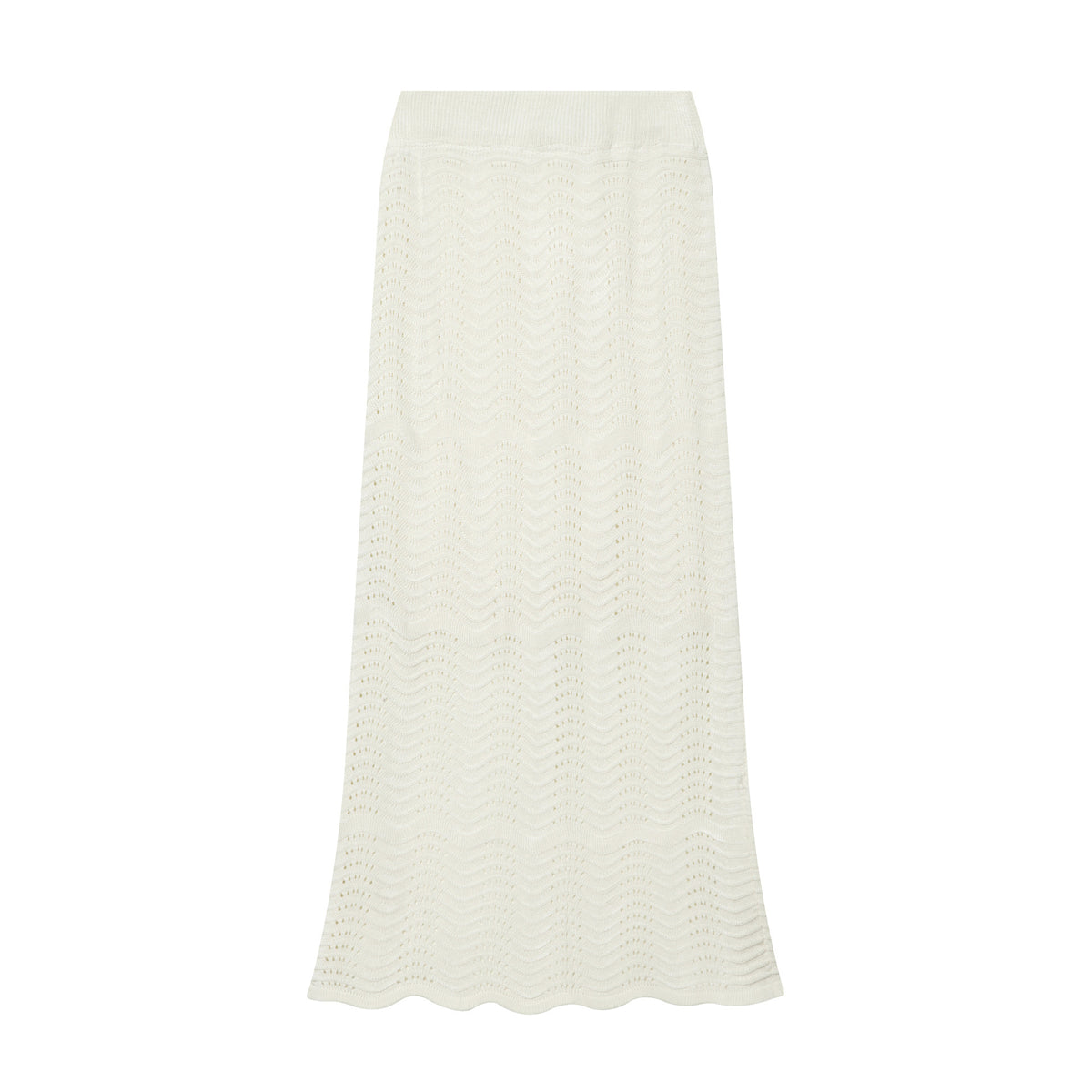 Women Two-Piece Crocheted Knit Set with V-Neck and Midi Skirt Fashion Glam