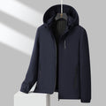 Men's Minimalistic Hooded Softshell Jacket with Sealed Zippers and Elastic Cuffs Fashion Glam