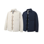 Unisex Boxy padded shirt jacket with snap buttons, chest pocket and thermal lining Fashion Glam