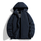 Men's Technical Quilted Parka with Hood, Thermo Insulation and Chest Zip Pocket Fashion Glam