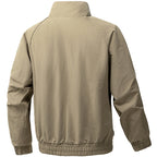 Men's Technical Microfiber Softshell Jacket in Bomber Style with Stand Collar and Zipper Pockets Fashion Glam