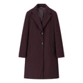 Women's Longline Single-Breasted Wool Blend Coat with Notched Collar and Welt Pockets Fashion Glam