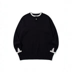 Unisex Oversize Fine Knit Sweater with Henley Button Placket and Slit Cuffs Fashion Glam