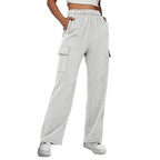 Women's cargo pants with wide leg, elastic waistband, and cargo pockets Fashion Glam