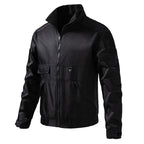 Men's water-repellent utility blouson with stand-up collar, kangaroo and flap pockets Fashion Glam