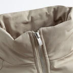 Unisex Boxy transitional jacket with high stand collar, contrasting panels and zip pockets Fashion Glam