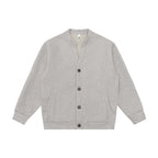 Unisex Casual Button Jacket made of Sweat Fabric with Stand-up Collar, Ribbed Cuffs and Side Pockets Fashion Glam