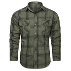 Men's checked flannel outdoor shirt with reinforced flap chest pockets and ergonomic back detail Fashion Glam