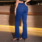 Women Sculpting High-Waist Bootcut Jeans with Sculpting Stretch Waistband Fashion Glam