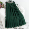 Women's Tulle Skirt Layered Floor-Length A-Line Elastic Waistband