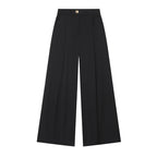 Women's Wide-Cut Palazzo Trousers with High Waist and Crease Fashion Glam