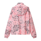 Women's Printed Lightweight Hooded Windbreaker in Bandana/Paisley Pattern Fashion Glam