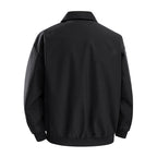 Men's Oversize Utility Coach Jacket with Zipper, Snap Placket, and Elastic Cuffs Fashion Glam