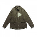 Unisex Boxy Utility Overshirt with Contrasting Chest Applique and Flap Pockets Fashion Glam