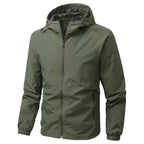 Men's Light Hooded Transition Jacket with Wind and Water Repellent Functional Material Fashion Glam