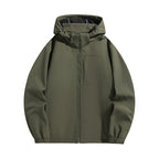 Men's Lightweight Softshell Hoodie Jacket with Water-Resistant Membrane and Chest Pocket Fashion Glam