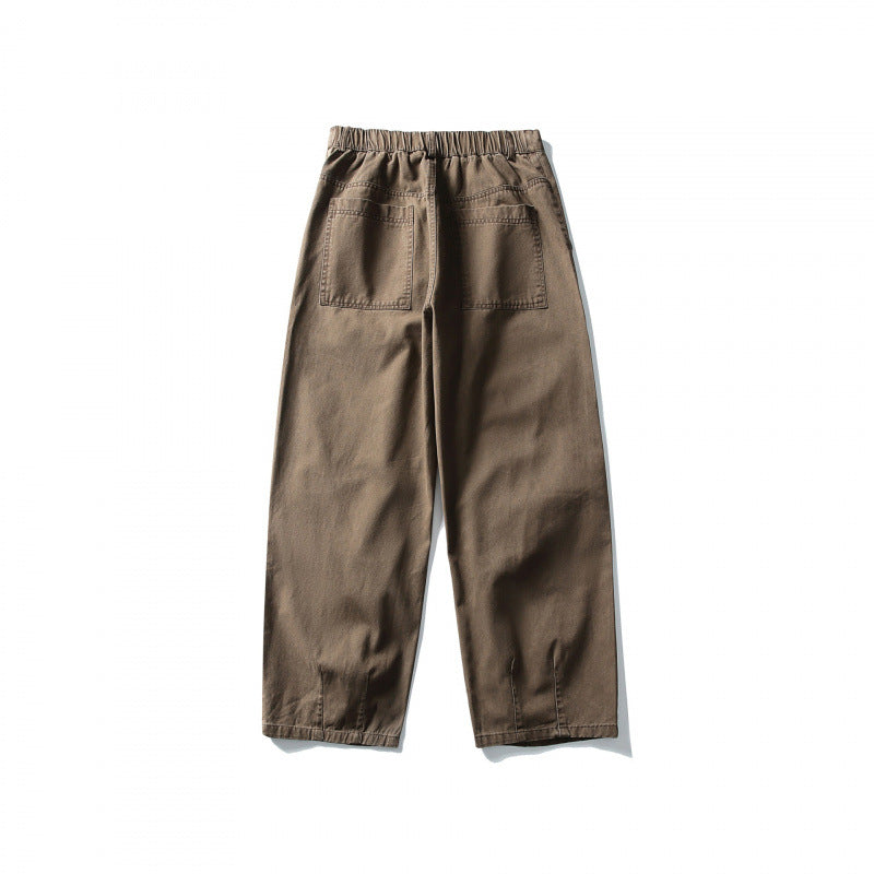 Unisex Wide Utility Cargo Pants in Relaxed Fit with Knee Darts and Elastic Hem Fashion Glam