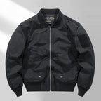 Men's short-cut lightweight bomber jacket with tactical sleeve patch and durable function shell Fashion Glam
