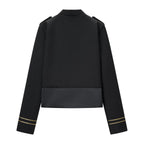 Ladies short parade jacket in uniform style with decorative cords and flap pockets Fashion Glam