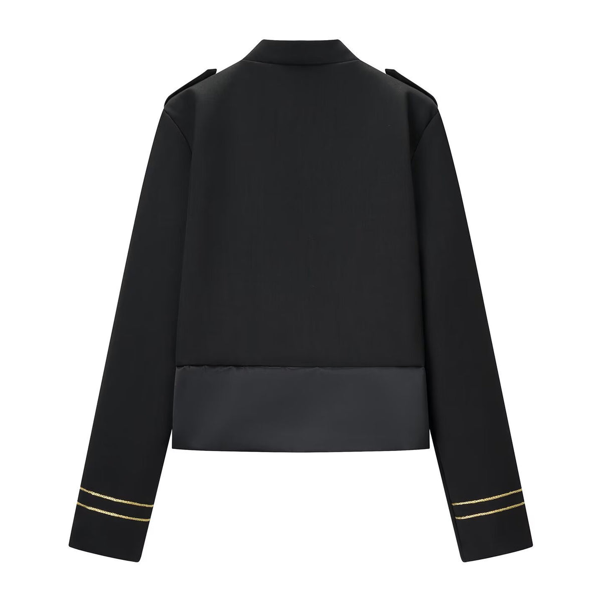 Ladies short parade jacket in uniform style with decorative cords and flap pockets Fashion Glam