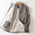 Men's microfleece quilted jacket with stand-up collar, elastic cuffs and concealed side pockets Fashion Glam