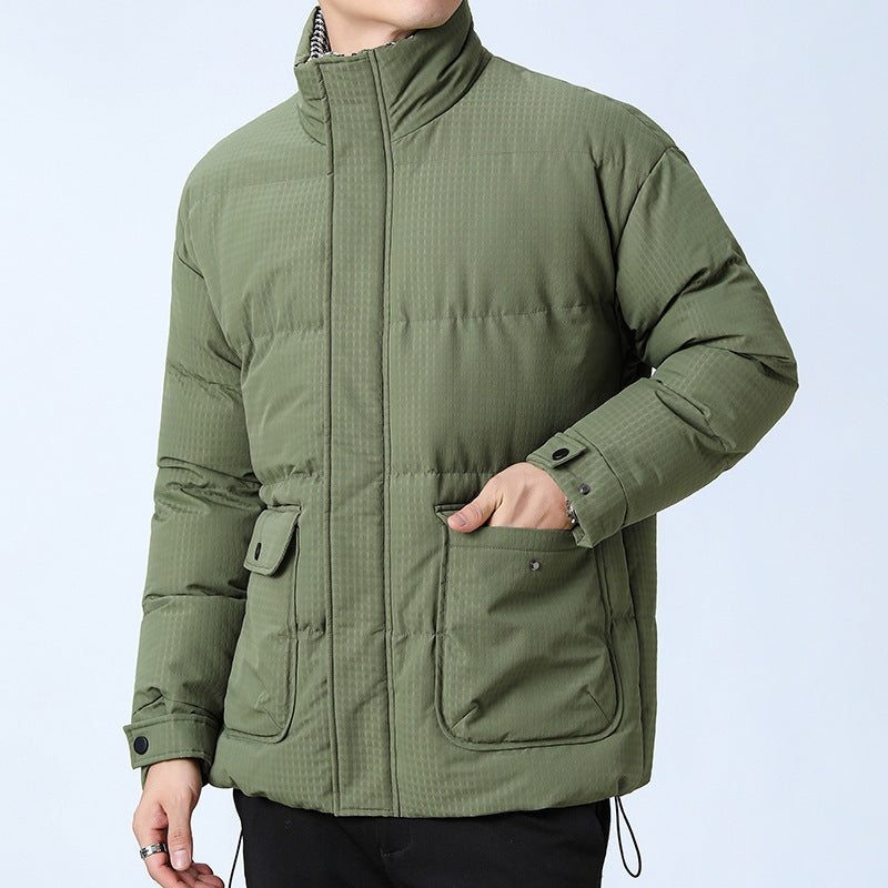 Unisex Padded Quilted Jacket with Large Flap Pockets, Stand-Up Collar, and Ripstop Structure Fashion Glam
