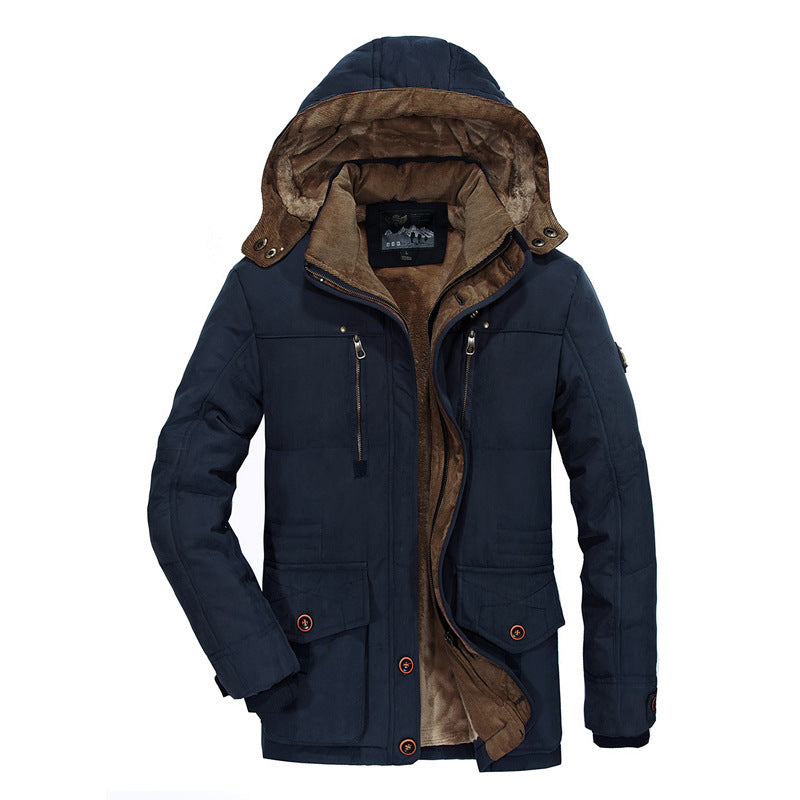 Men's winter parka with teddy lining, hood and water-repellent canvas outer layer Fashion Glam