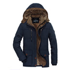 Men's winter parka with teddy lining, hood and water-repellent canvas outer layer Fashion Glam