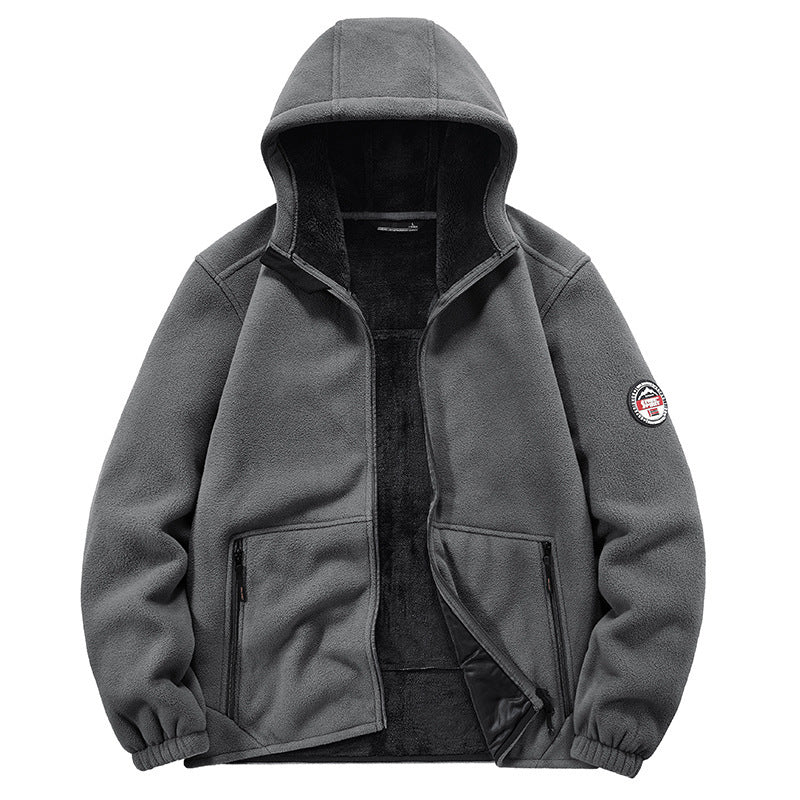 Men's Thermo-Fleece Hoodie with insulating Sherpa trim and concealed zip pockets Fashion Glam