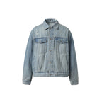 Men's oversized denim jacket in vintage look with slight used effect and chest pockets Fashion Glam