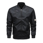 Men's Lightweight Nylon Bomber Jacket with Arm Pocket, Stand Collar and Ribbed Cuffs Fashion Glam