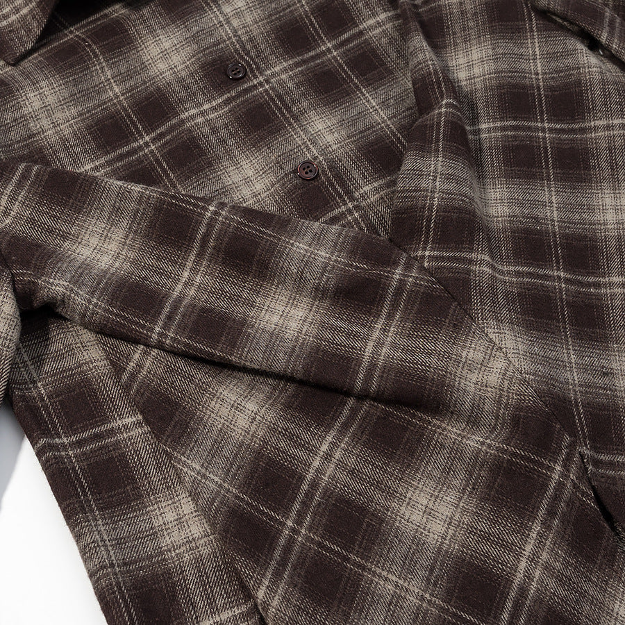 Women's Checked Shirt Blouse with Wrap Front and Rounded Hem Fashion Glam